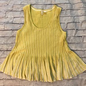 Citrus Moth Knit Peplum Tank Ruffle Retro Anthrop